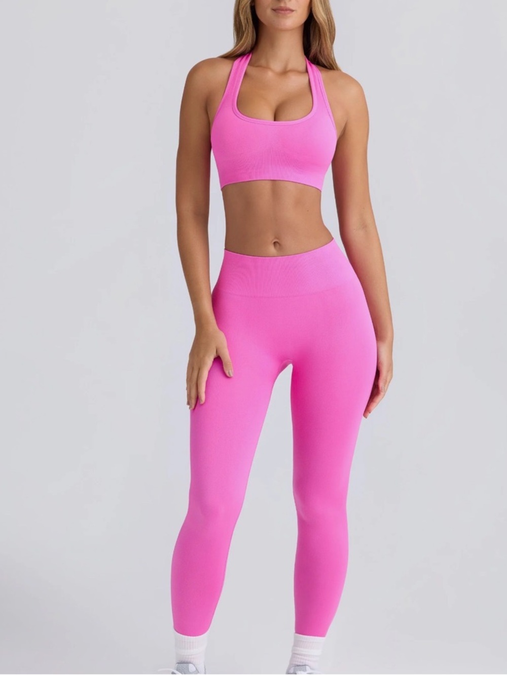 Oh Polly Super Sculpt Seamless Sugar Pink Sports Leggings XS